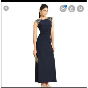 NWT Escape Women's Gowns Dresses Formal David's Bridal Zip Back Blue Size 10